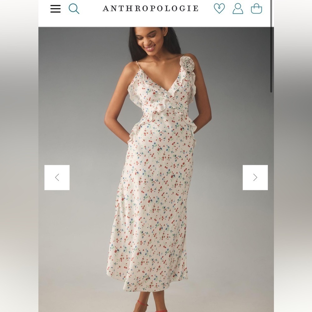 NWT ANTHROPOLOGIE BARDOT RUFFLE WHITE DRESS